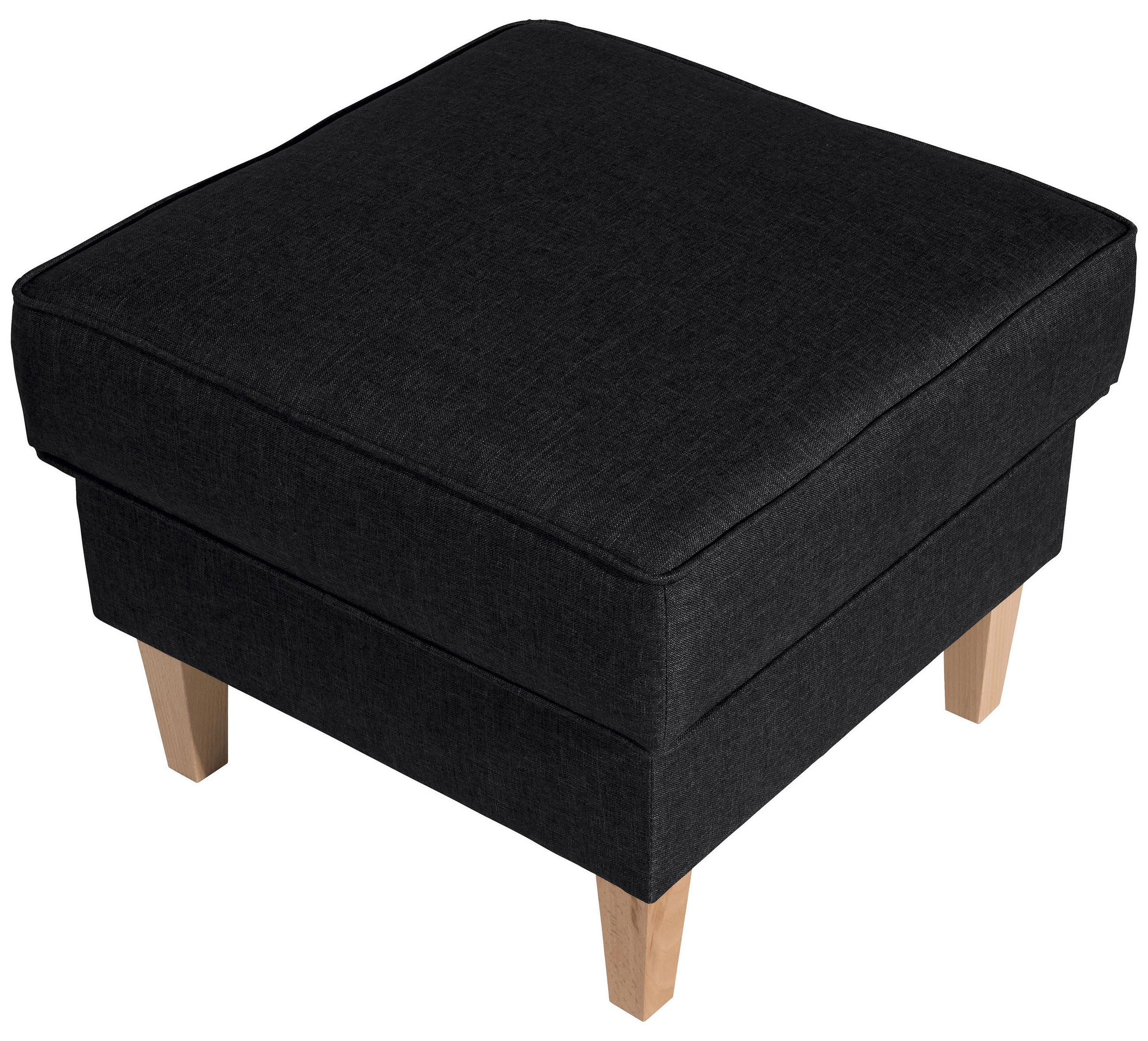 HOCKER in Textil Graphitfarben  - Buchefarben/Graphitfarben, Design, Holz/Textil (53/45/53cm) - Max Winzer