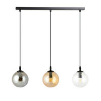 HÄNGELEUCHTE  70/14/100 cm    - Schwarz, KONVENTIONELL, Glas/Metall (70/14/100cm)