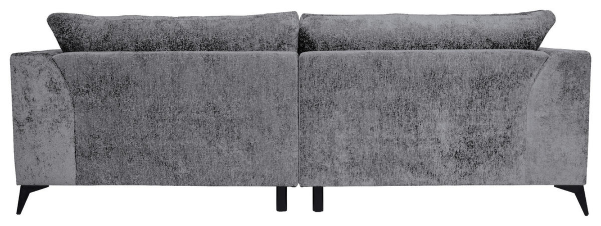 BIGSOFA  in Chenille Hellgrau  - Ecru/Hellgrau, Design, Textil/Metall (250/90/120cm) - home24