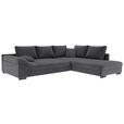 ECKSOFA Graphitfarben Cord  - Schwarz/Graphitfarben, KONVENTIONELL, Holz/Textil (298/202cm) - Carryhome