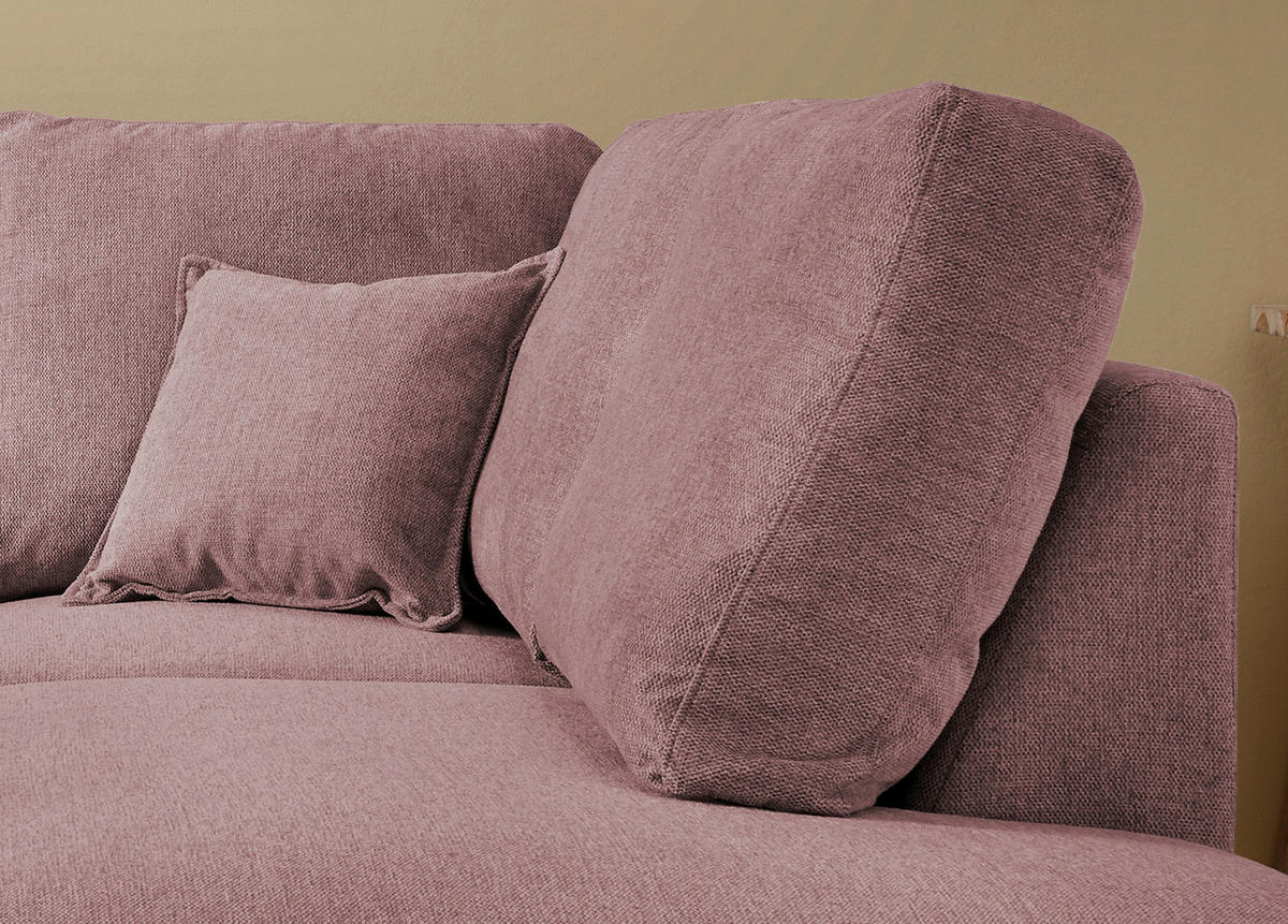 ECKSOFA Struktur Rosa  - Naturfarben/Rosa, Konventionell, Holz/Textil (230/200cm) - P & B