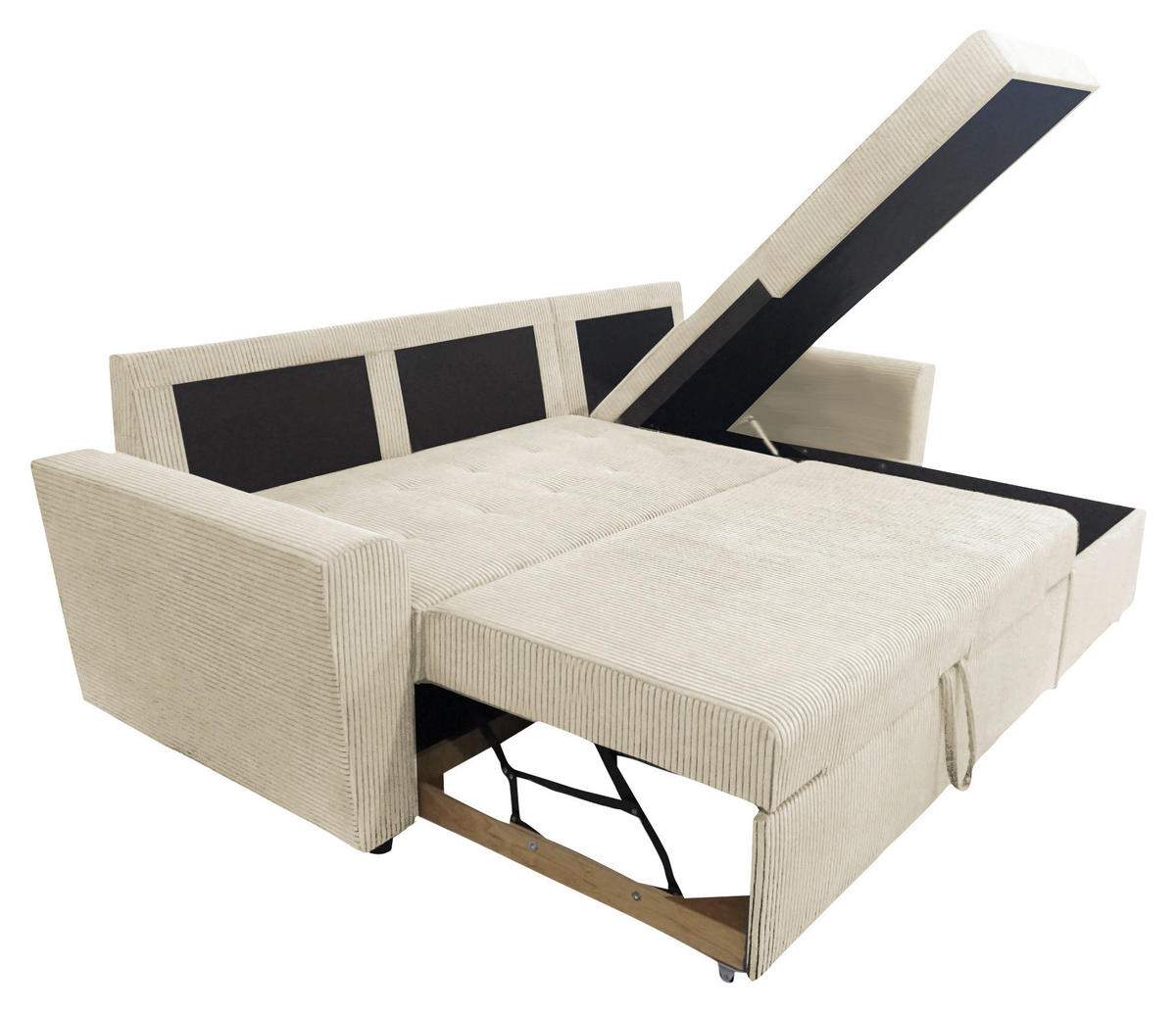 ECKSOFA in Cord Beige  231/155 cm  - Taupe/Beige, Design, Kunststoff/Textil (231/155cm) - MID.YOU
