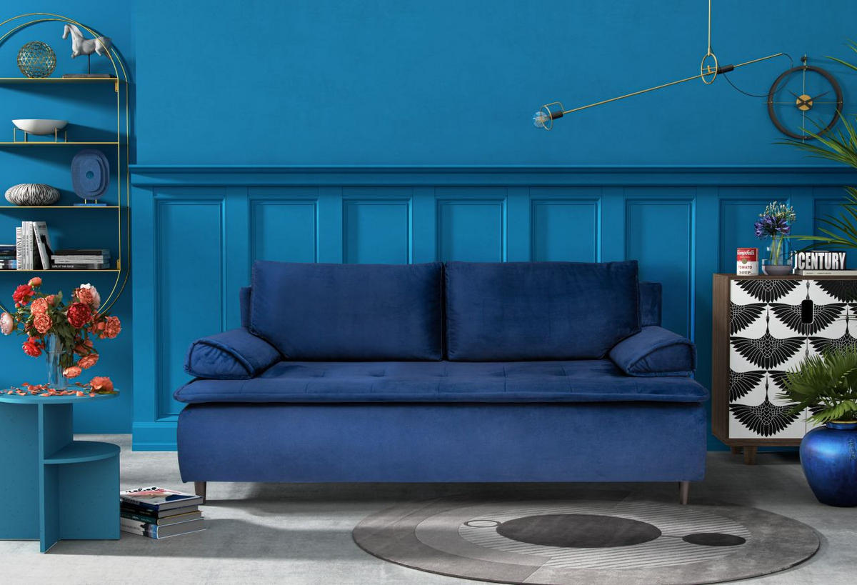SOFA plava  - plava, Moderno, drvo (205/105/95cm) - Hom`in