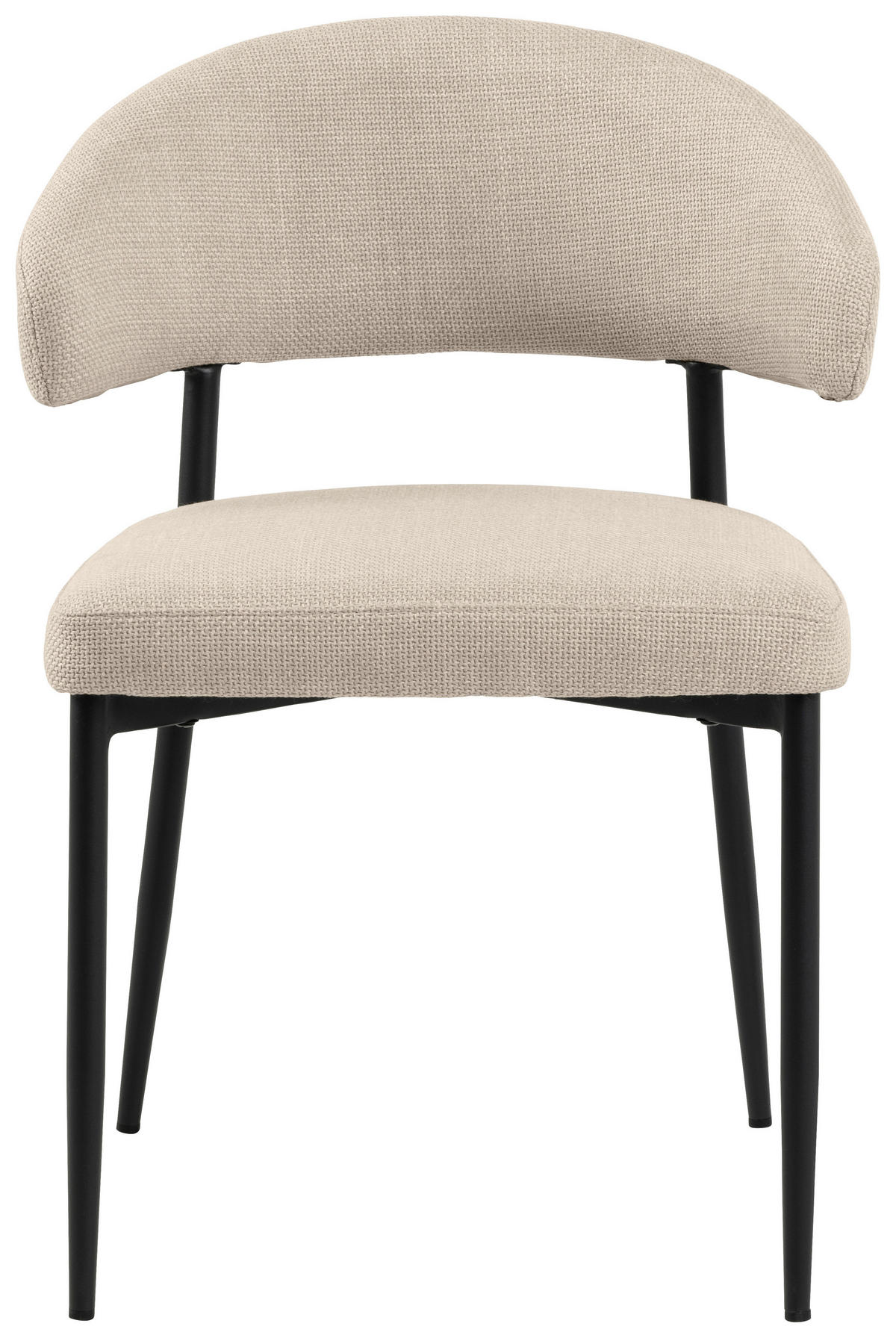 STUHL  in Webstoff Textil  - Beige/Schwarz, Trend, Textil/Metall (56/77/55cm) - MID.YOU