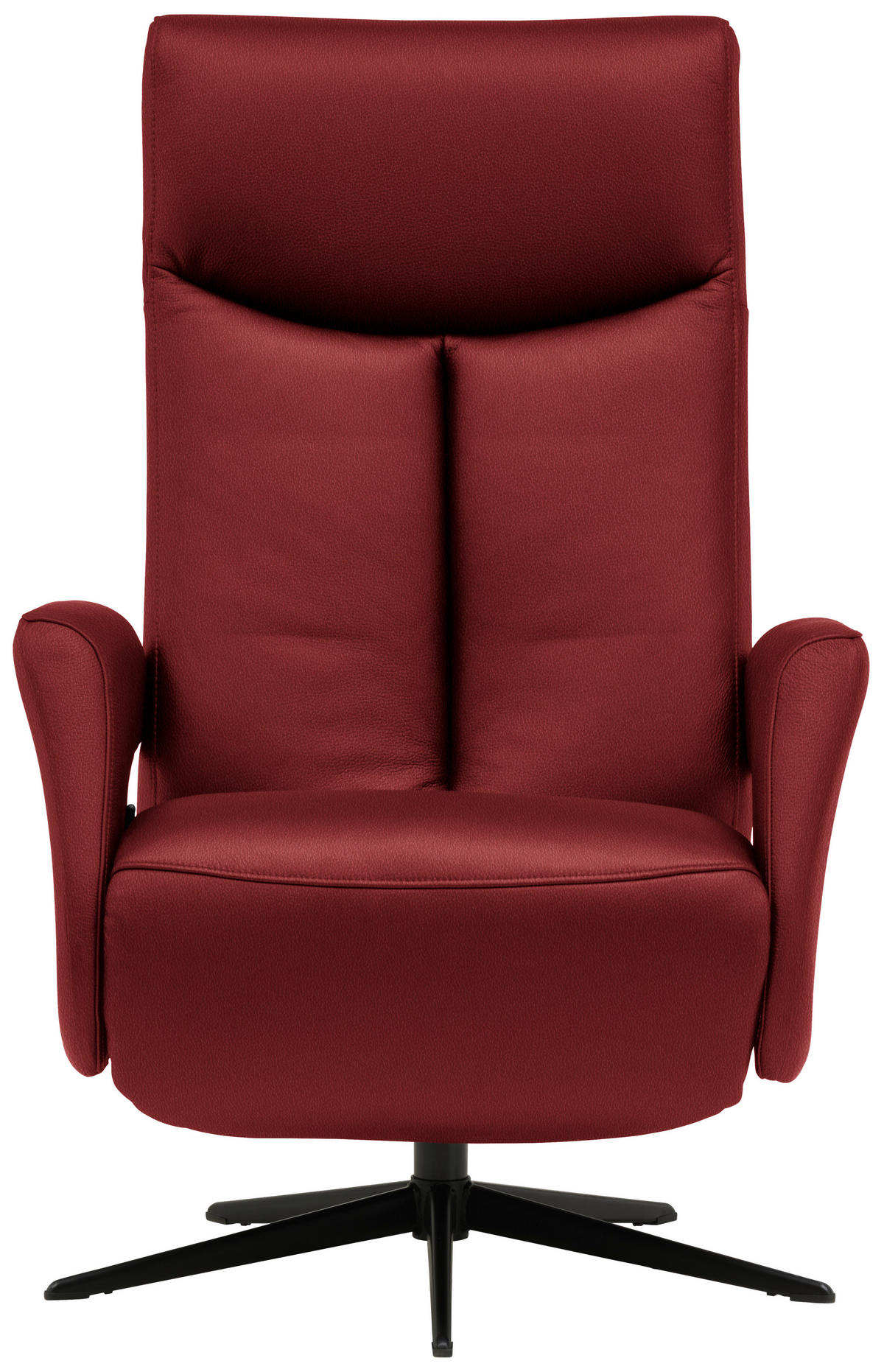 RELAXSESSEL in Leder Rot  - Rot/Schwarz, Design, Leder/Metall (74/105/82cm) - Welnova