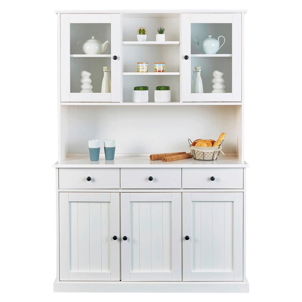 Kredenz Westerland B: 131 Cm Echtholz Weiß 5-Türig