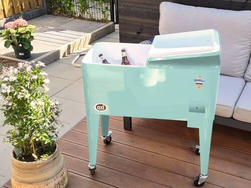KÜHLBOX RETRO KÜHLER Mintgrün 76 l  - Mintgrün, KONVENTIONELL, Metall (43,00/89,00/92,00cm) - Ambia Garden