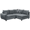 ECKSOFA in Mikrovelours Anthrazit  248/176 cm  - Anthrazit/Schwarz, Basics, Holzwerkstoff/Kunststoff (248/176cm) - MID.YOU