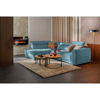 ECKSOFA in Feincord Türkis  - Türkis/Schwarz, Design, Kunststoff/Textil (205/284cm) - MID.YOU
