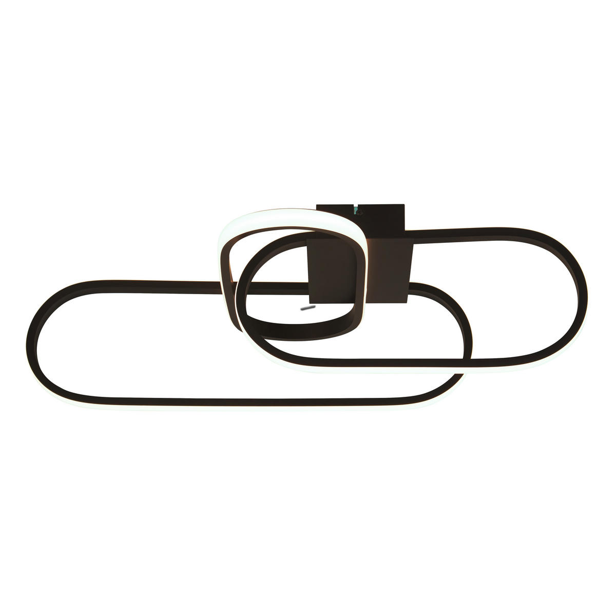 LED-DECKENLEUCHTE Clip 65/38,5/18 cm   - Schwarz/Weiß, Design, Kunststoff/Metall (65/38,5/18cm) - Searchlight