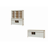 WOHNWAND 2-teilig  in Weiß   - Eichefarben/Weiß, Design, Holzwerkstoff - MID.YOU
