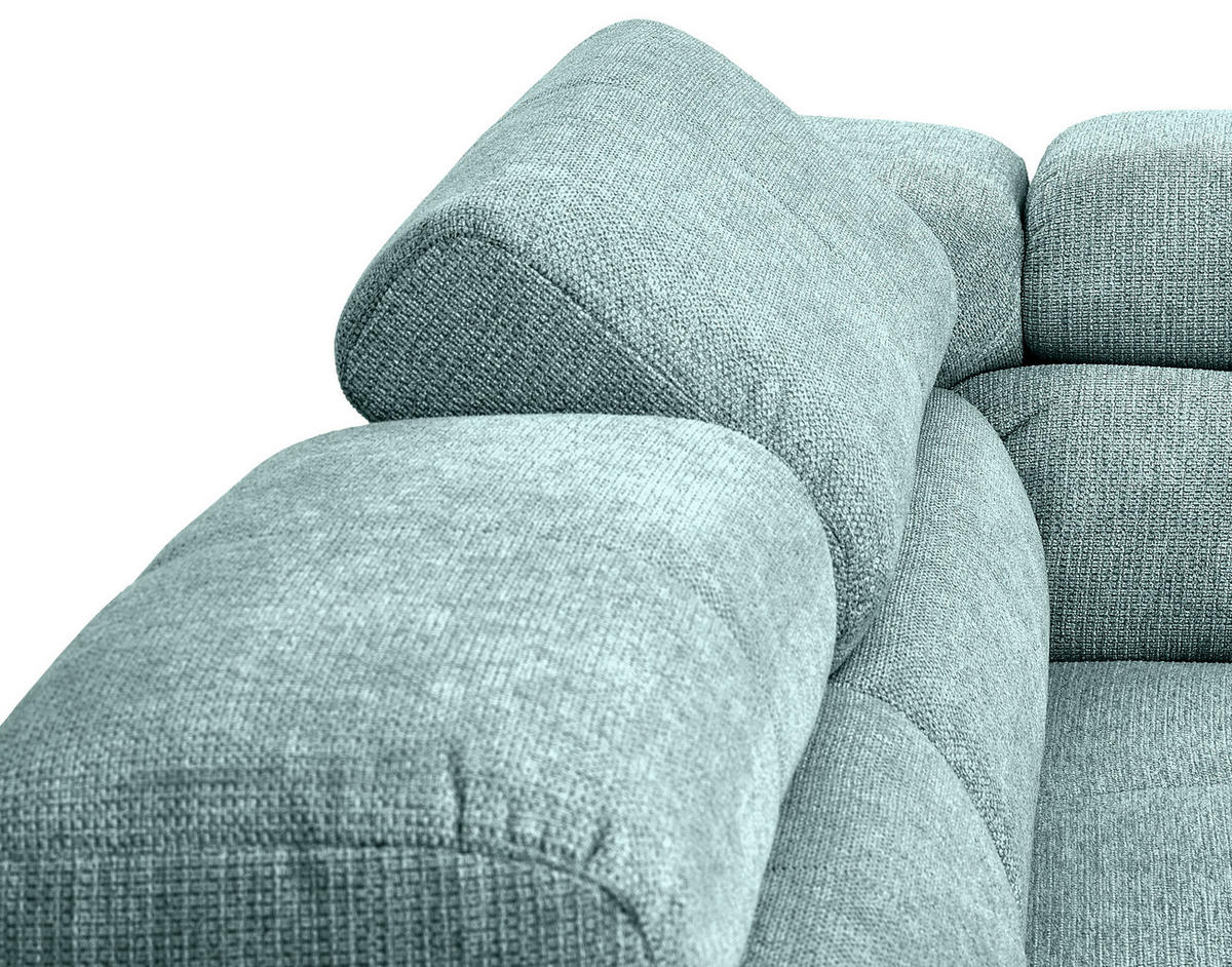 ECKSOFA Salbeigrün Flachgewebe  - Chromfarben/Salbeigrün, KONVENTIONELL, Textil/Metall (224/282cm) - Hom`in