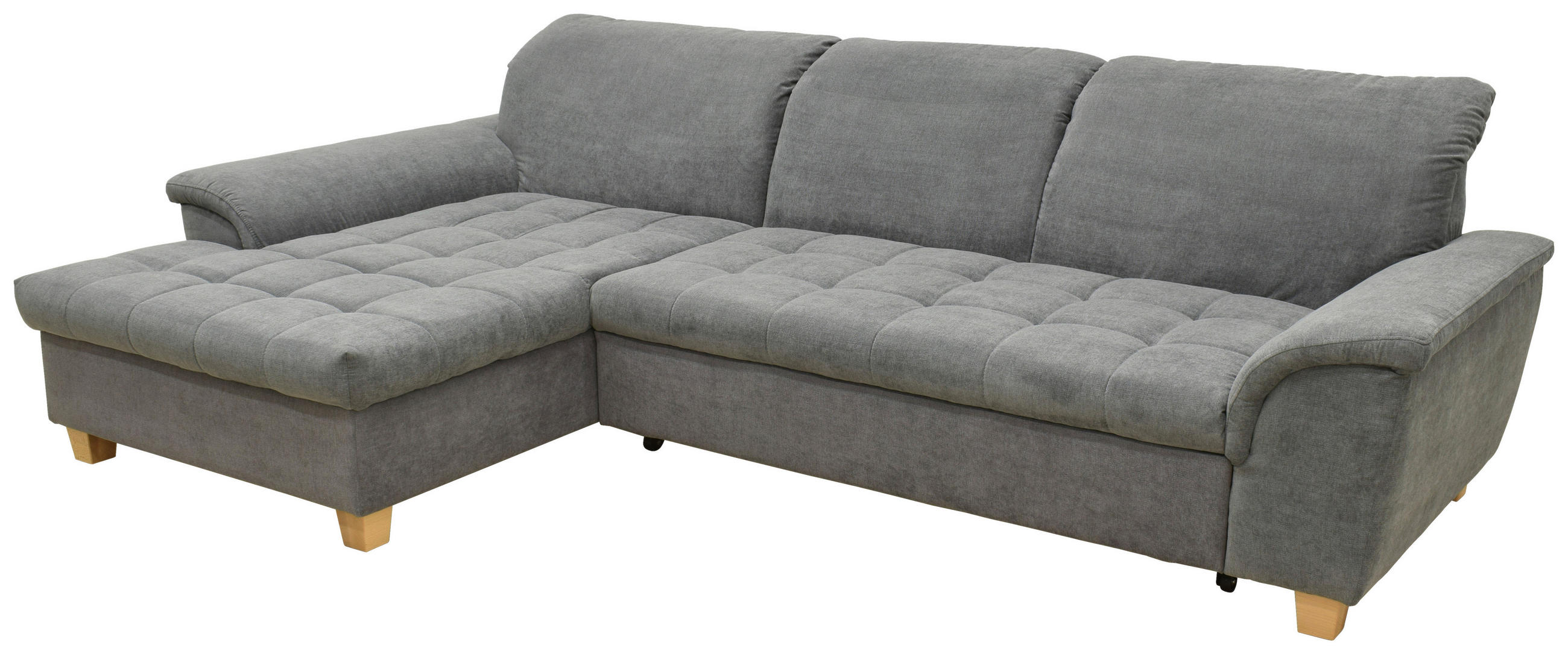 ECKSOFA  in Mikrofaser Dunkelgrau  170/279 cm  - Eichefarben/Dunkelgrau, KONVENTIONELL, Holz/Textil (170/279cm) - MID.YOU