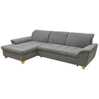 ECKSOFA  in Mikrofaser Dunkelgrau  170/279 cm  - Eichefarben/Dunkelgrau, KONVENTIONELL, Holz/Textil (170/279cm) - MID.YOU