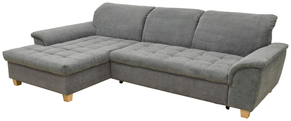 ECKSOFA  in Mikrofaser Dunkelgrau  170/279 cm  - Eichefarben/Dunkelgrau, KONVENTIONELL, Holz/Textil (170/279cm) - MID.YOU