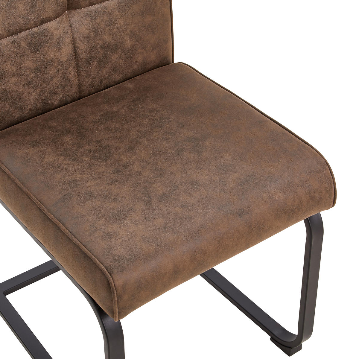 SCHWINGSTUHL  in Eisen Mikrofaser  - Schwarz/Braun, Modern, Holz/Textil (47/98/62cm) - Livetastic