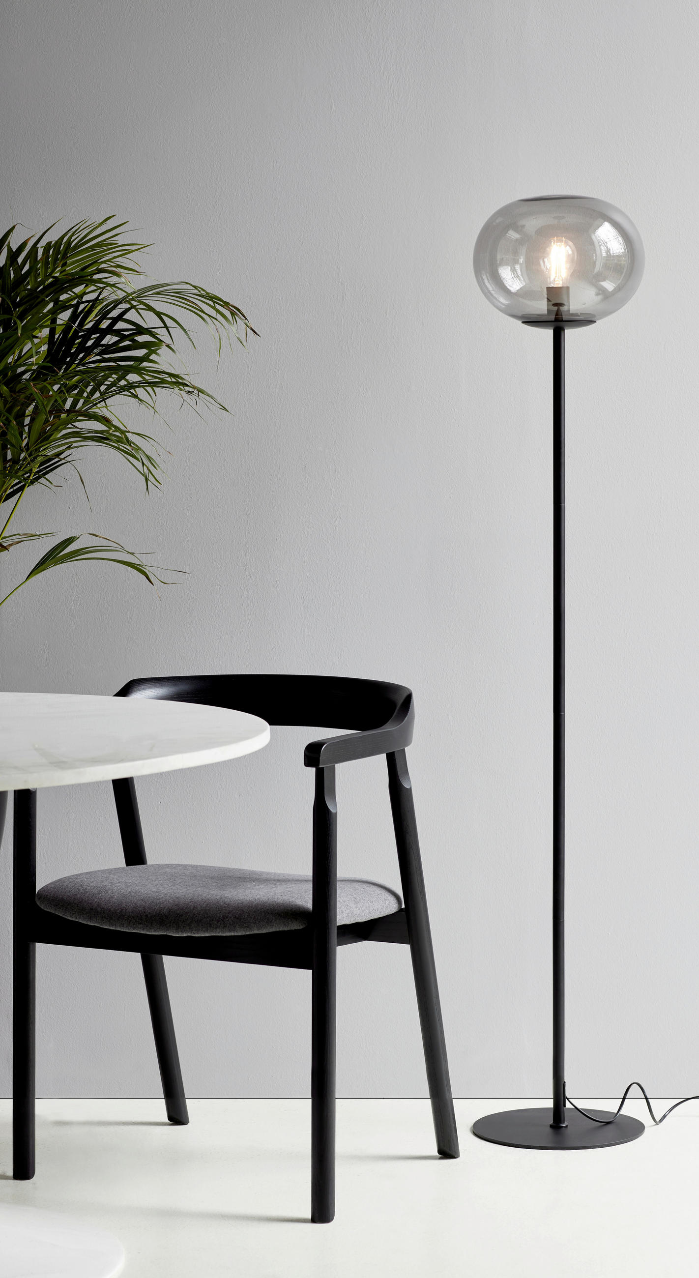 STEHLEUCHTE 28/150 cm    - Schwarz, Basics, Glas/Metall (28/150cm) - Nordlux