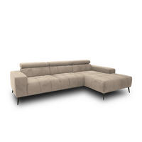ECKSOFA TRENTO Taupe Mikrofaser  - Taupe/Dunkelgrau, MODERN, Textil/Metall (287/175cm) - MID.YOU