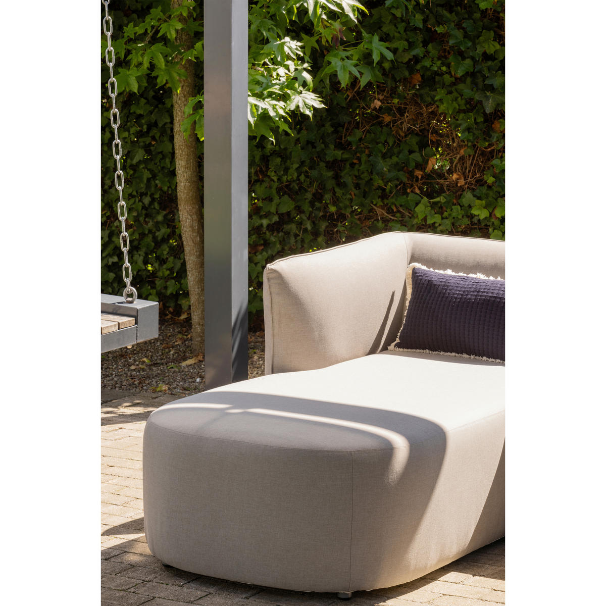 LOUNGEGARNITUR 168/258 cm Aluminium  - Sandfarben, MODERN, Textil/Metall (168/258cm) - Livetastic