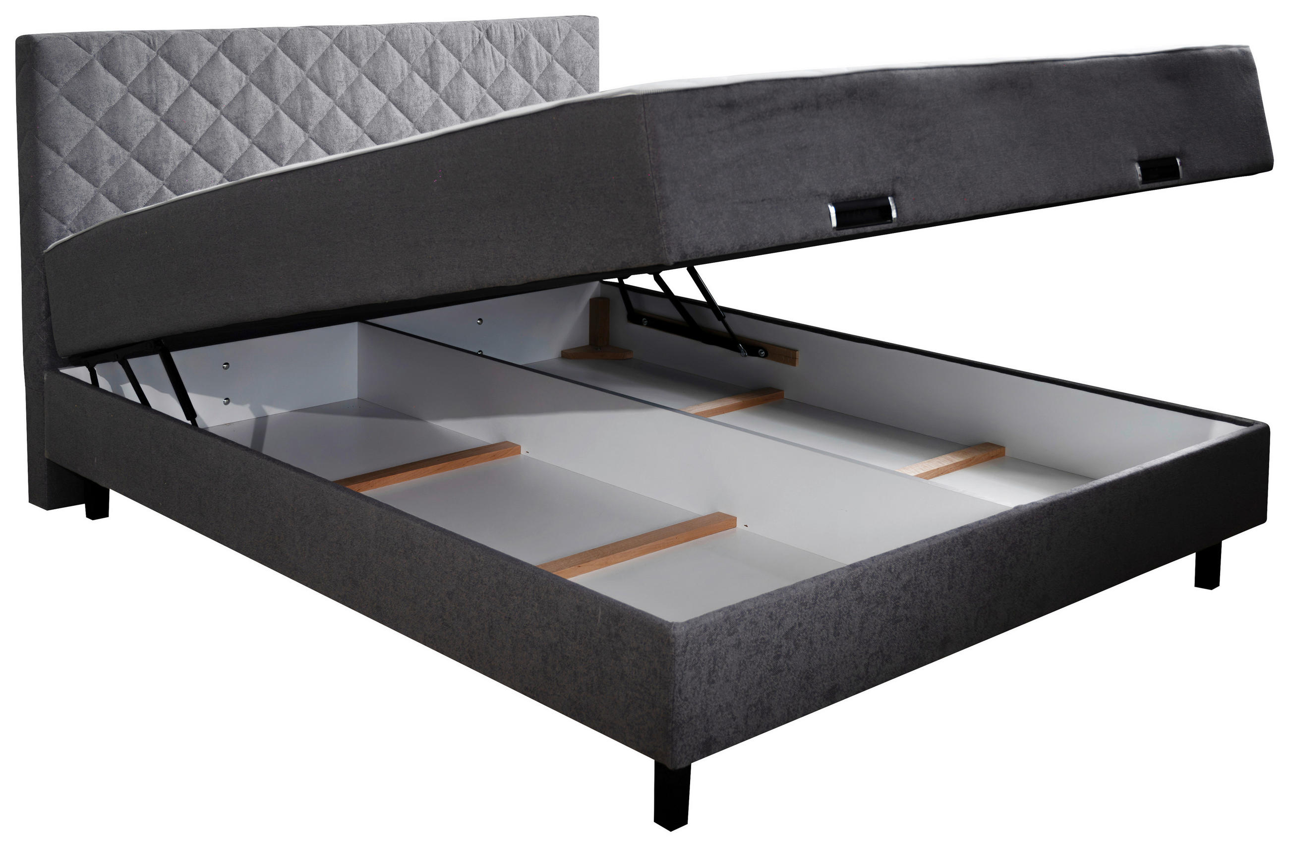 POSTELJA Z VZMETNICO 180 cm x 200 cm , les, tekstil siva - črna/siva, Konvencionalno, tekstil/les (180/200cm) - Boxxx