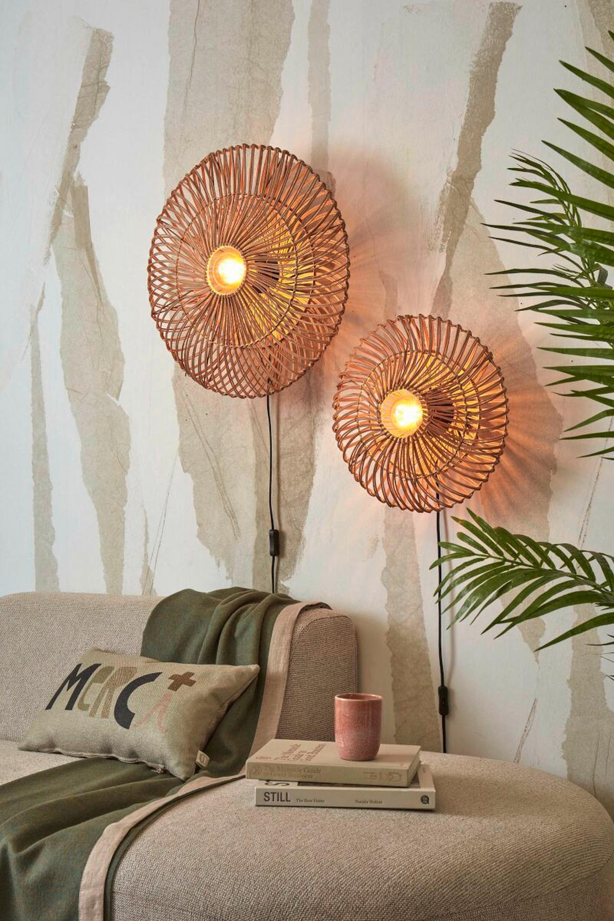 WANDLEUCHTE - Naturfarben, Trend, Naturmaterialien (55/14cm) - Good & Mojo