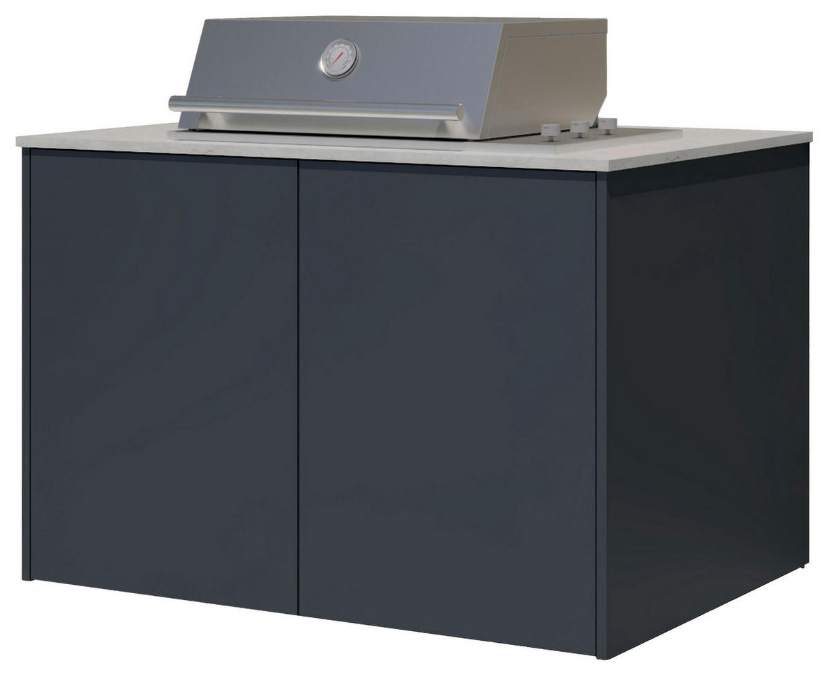OUTDOORKÜCHE  - Sandfarben/Anthrazit, Basics, Keramik/Metall (134/117-123/78,3cm) - Dieter Knoll