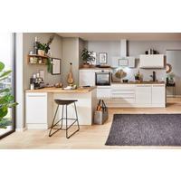 MODULKÖK 320-150 cm   i vit högglans  - stålfärgad/vit, Design, trämaterial/plast (320-150cm) - Respekta