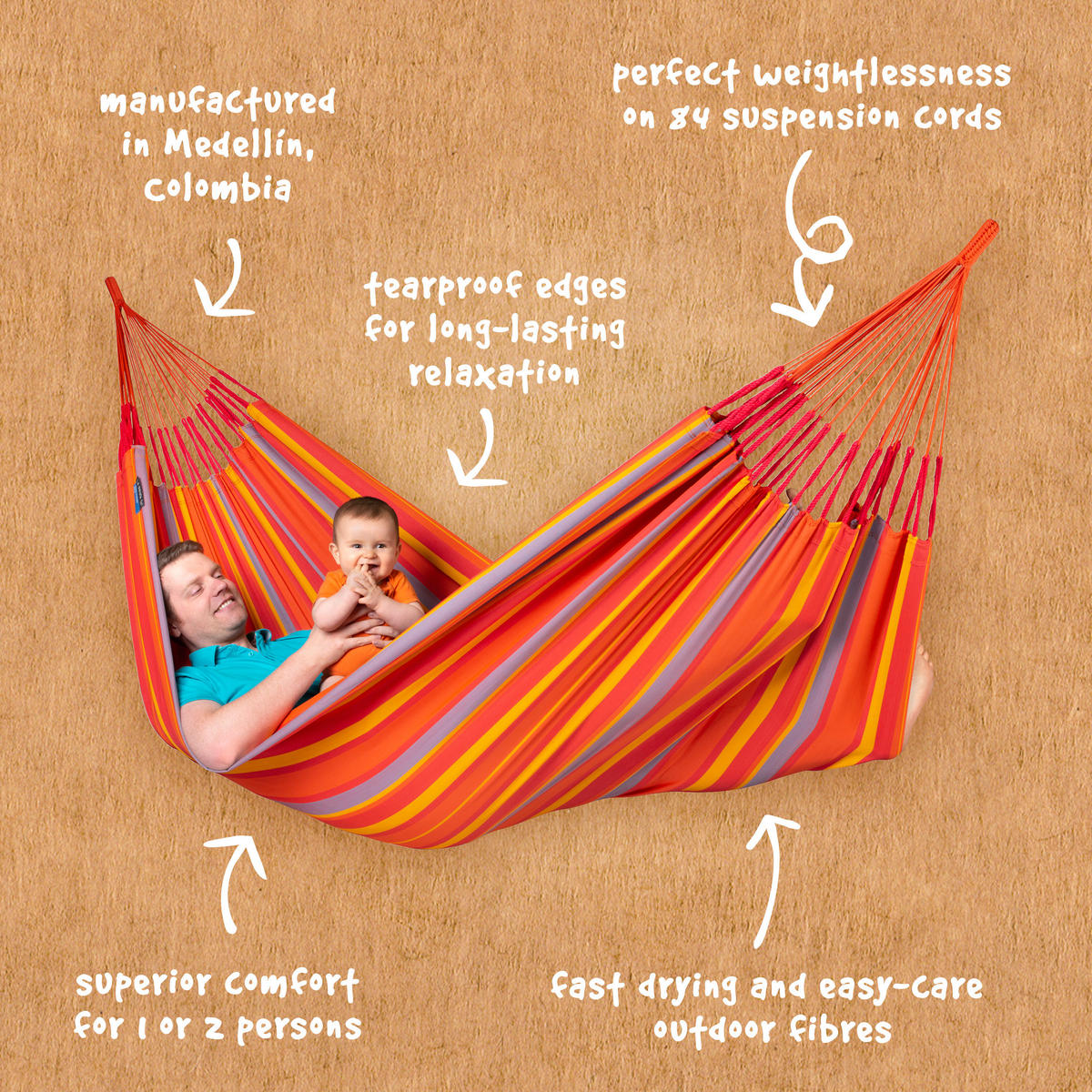 HOJDACIA SIEŤ  - oranžová/žltá, Konventionell, textil (160/350cm) - La Siesta