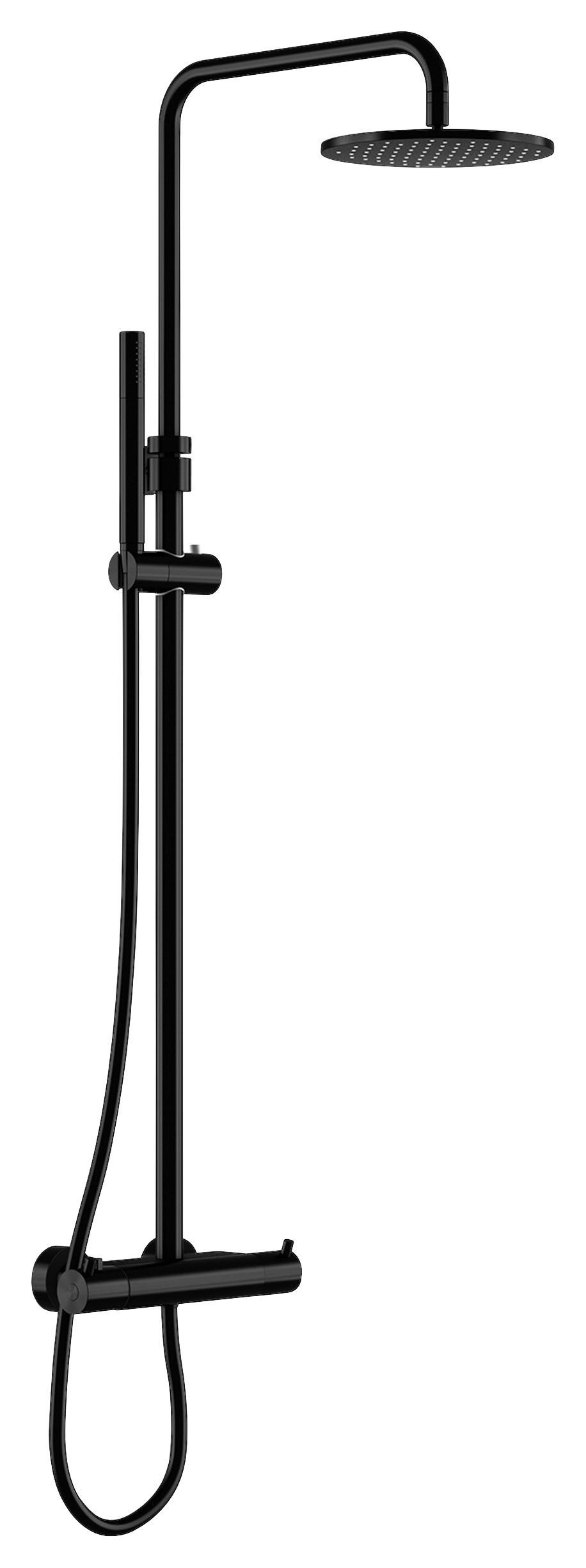 ÜBERKOPFBRAUSESET  - Schwarz, MODERN, Metall (26,4/100-146/56,5cm)