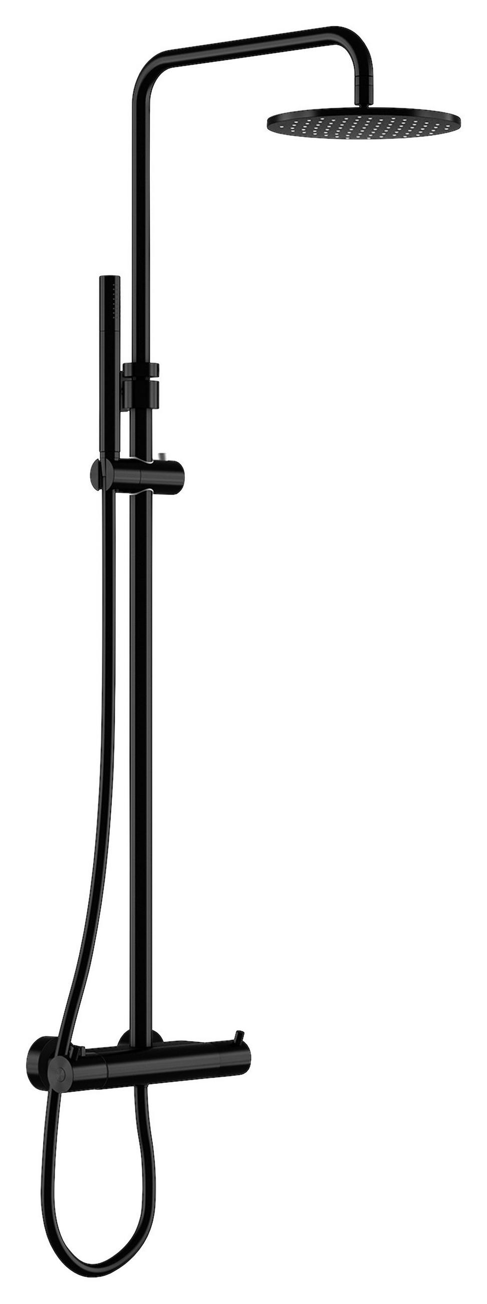 ÜBERKOPFBRAUSESET  - Schwarz, MODERN, Metall (26,4/100-146/56,5cm)