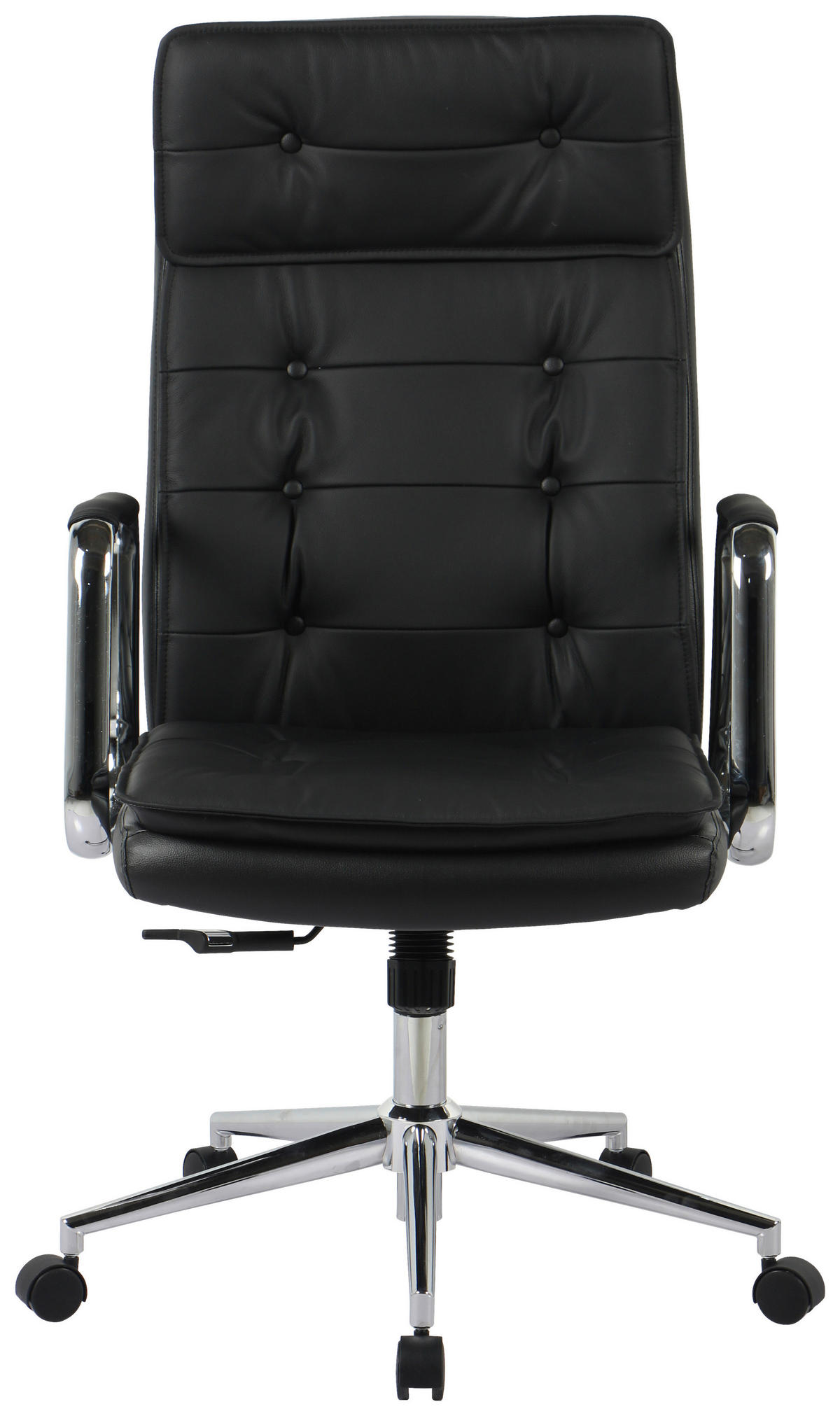 KANCELÁRSKE KRESLO, vzhľad kože, čierna - čierna/chrómová, Konventionell, kov/koža (75/113/120,5/65,5cm) - Novel