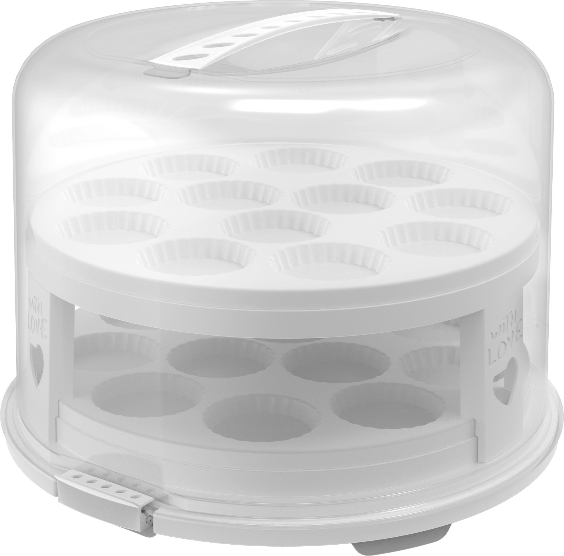 KUCHENTRANSPORTBOX - Transparent/Weiß, Basics, Kunststoff (35,5/34,5/26cm) - Rotho