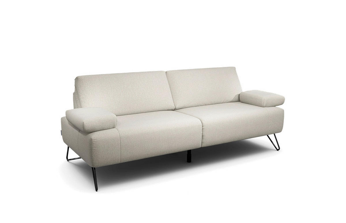 2,5-SITZER Chenille Naturfarben  - Schwarz/Naturfarben, Design, Textil/Metall (204-234/85/86-94cm) - SENSOO