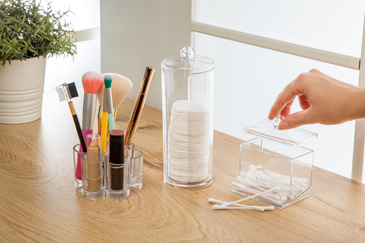 SADA MAKE-UP průhledné - průhledné, Trend, plast (16/7,5/19cm) - Boxxx