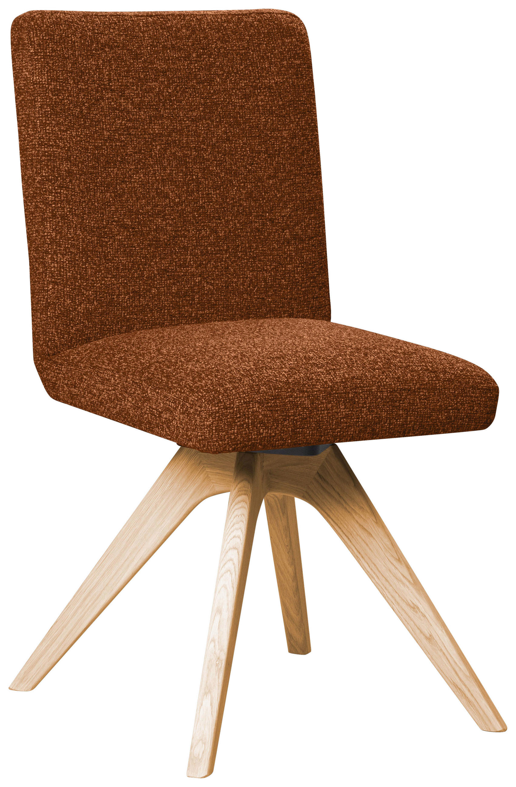 STUHL drehbar - Eichefarben/Haselnussfarben, KONVENTIONELL, Holz/Textil (47/89/60cm) - Linea Natura