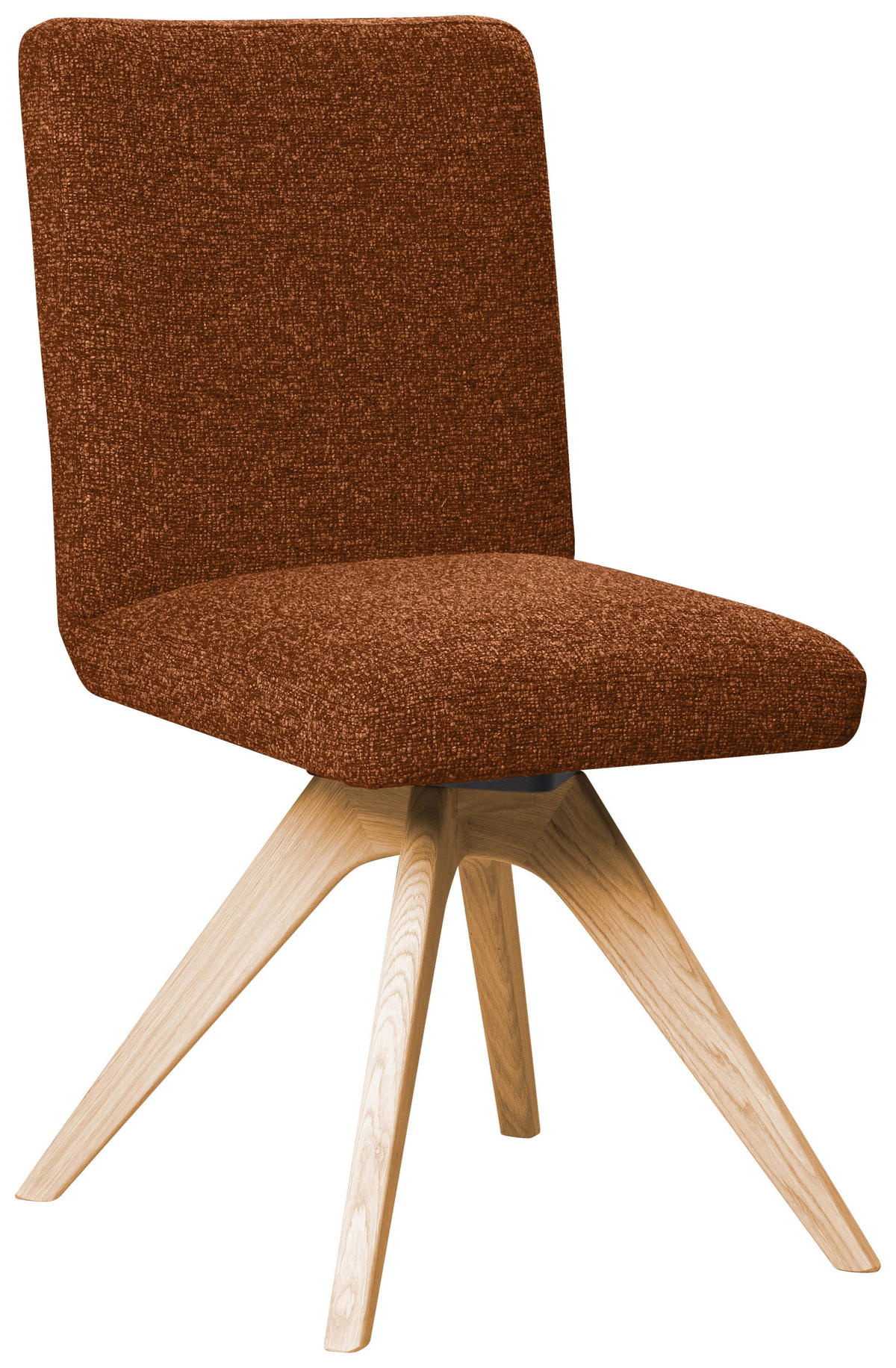 STUHL drehbar - Eichefarben/Haselnussfarben, KONVENTIONELL, Holz/Textil (47/89/60cm) - Linea Natura