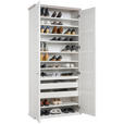 SCHUHSCHRANK  in 90,2/196,7/38,5 cm  - Weiß/Grau, LIFESTYLE, Holzwerkstoff/Metall (90,2/196,7/38,5cm) - Hom`in