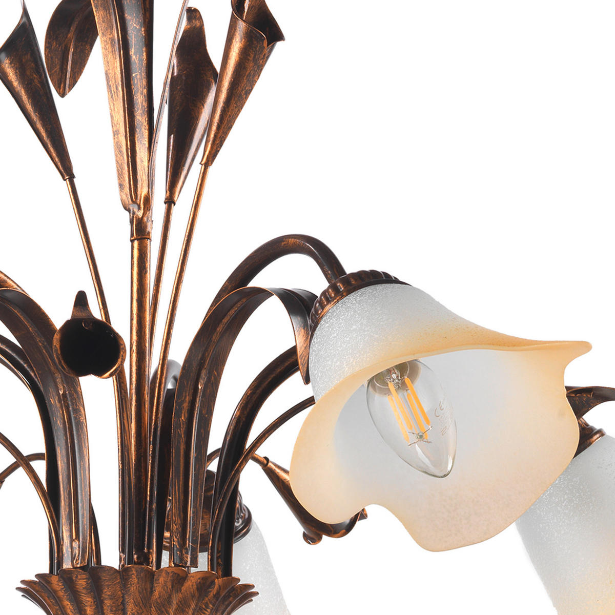KRONLEUCHTER 70/100 cm   - Bronzefarben, Natur, Glas/Metall (70/100cm)