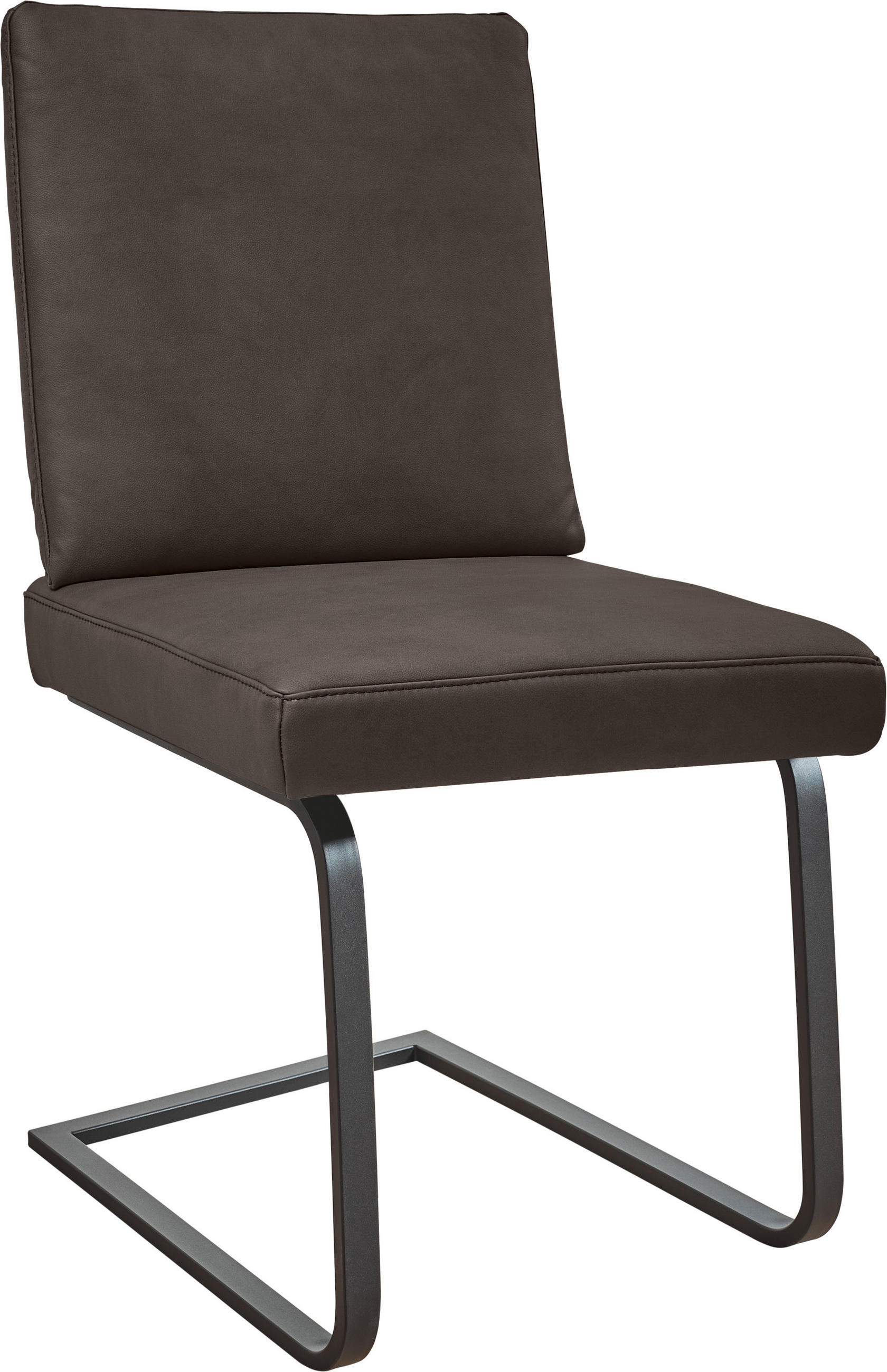 SCHWINGSTUHL  in Stahl Mikrofaser  - Graubraun/Schwarz, Design, Textil/Metall (46/92/60cm) - Dieter Knoll