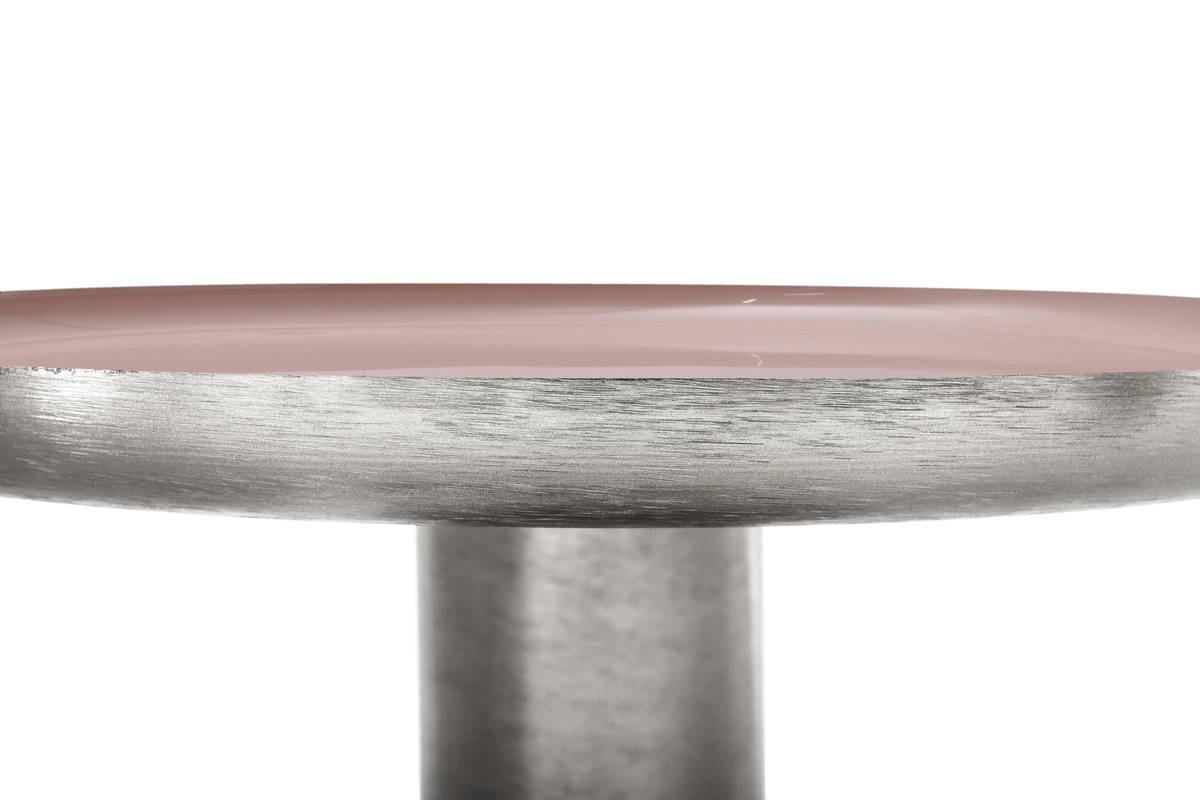 BEISTELLTISCH Silberfarben, Altrosa rund  - Silberfarben/Altrosa, Trend, Metall (50/52cm) - Kayoom