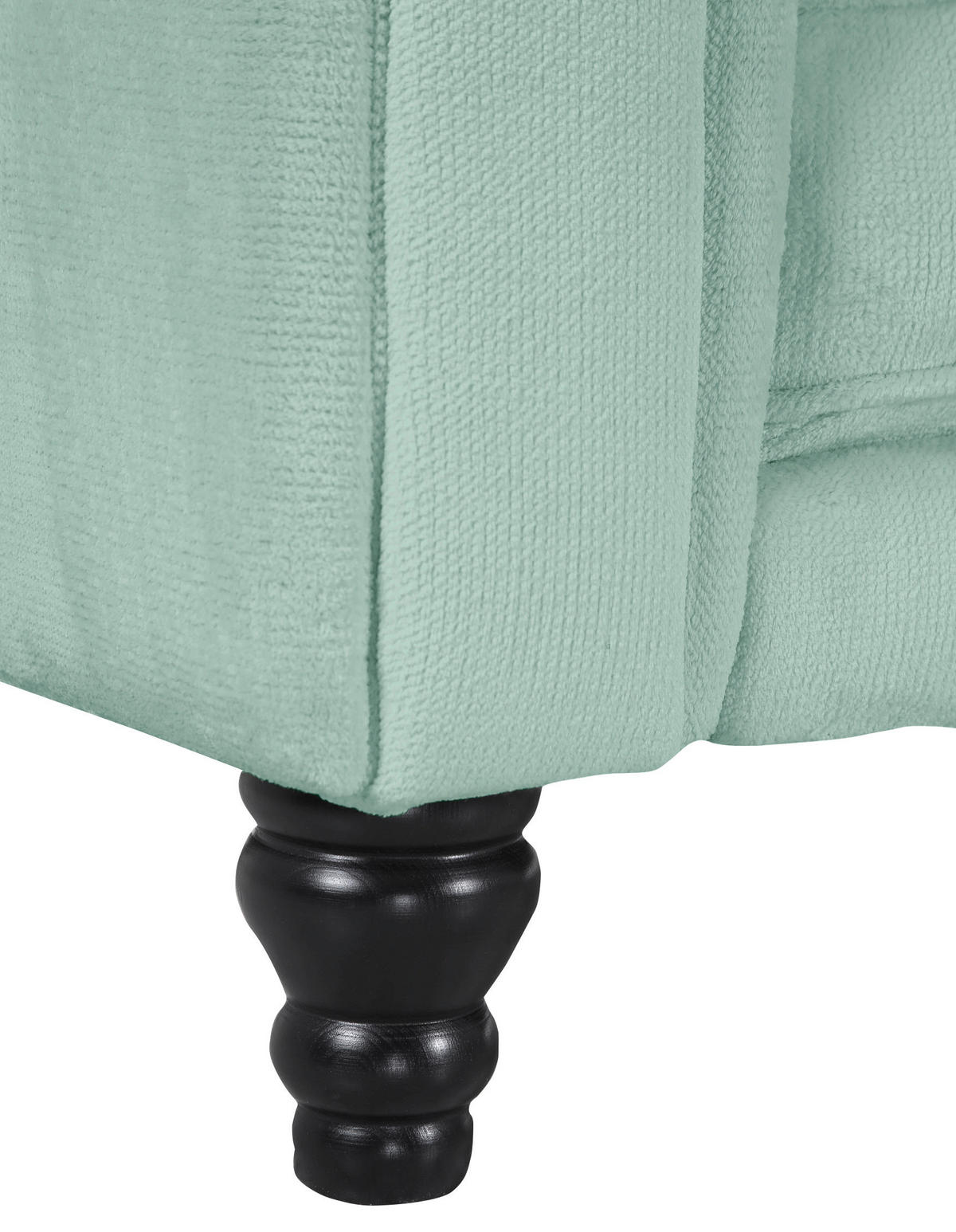 ECKSOFA in Plüsch Mintgrün  260/160 cm  - Dunkelbraun/Mintgrün, Design, Holz/Textil (260/160cm) - MID.YOU