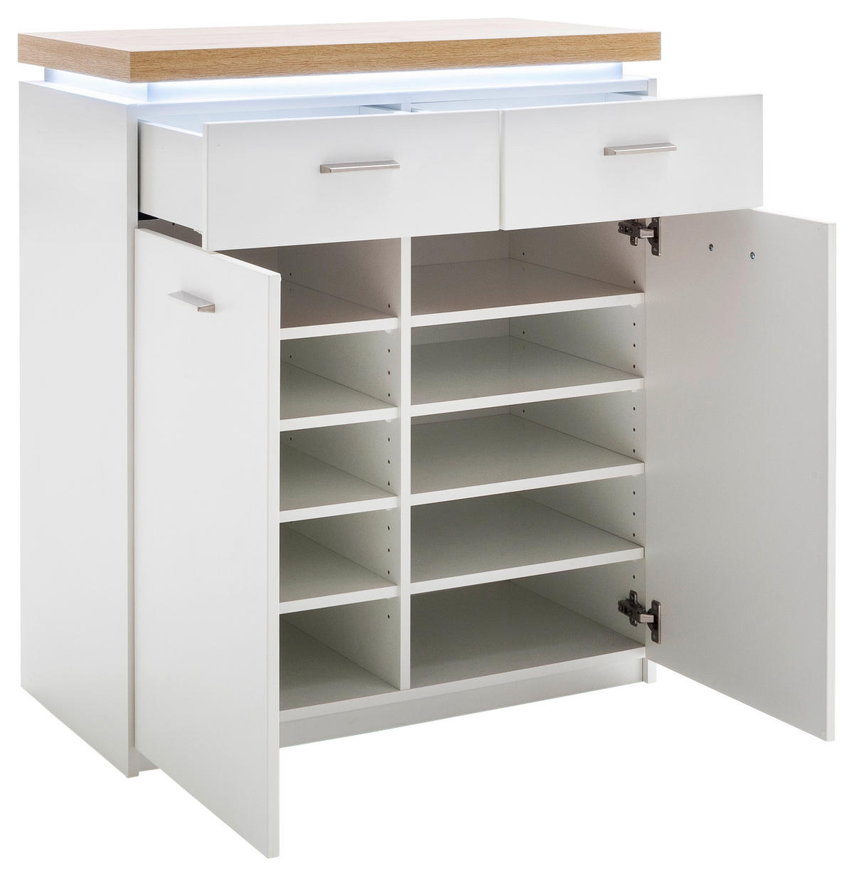 KOMMODE  in 85/98/44 cm  - Eichefarben/Weiß, Natur, Holzwerkstoff/Metall (85/98/44cm)
