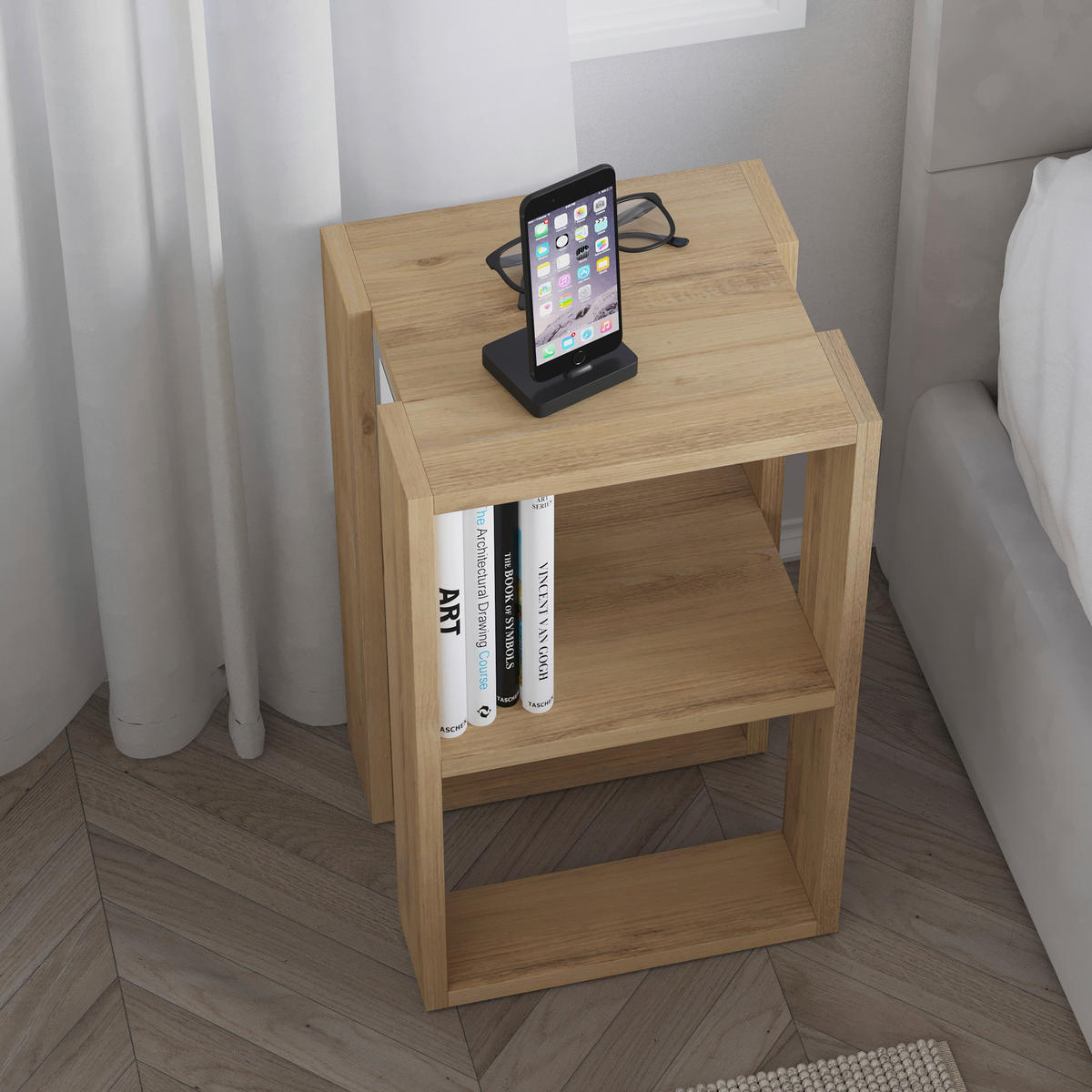 NACHTTISCH 34/55/30 cm  in Eichefarben  - Eichefarben, Design, Holzwerkstoff (34/55/30cm) - Livetastic