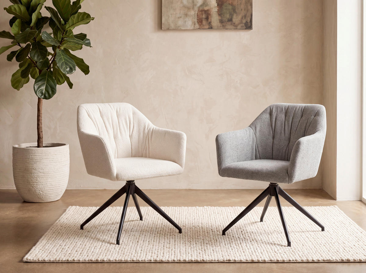 NASLANJAČ, kovina, tekstil krem barve, črna  - črna/krem barve, Design, kovina/tekstil (60/81/62cm) - Stylife