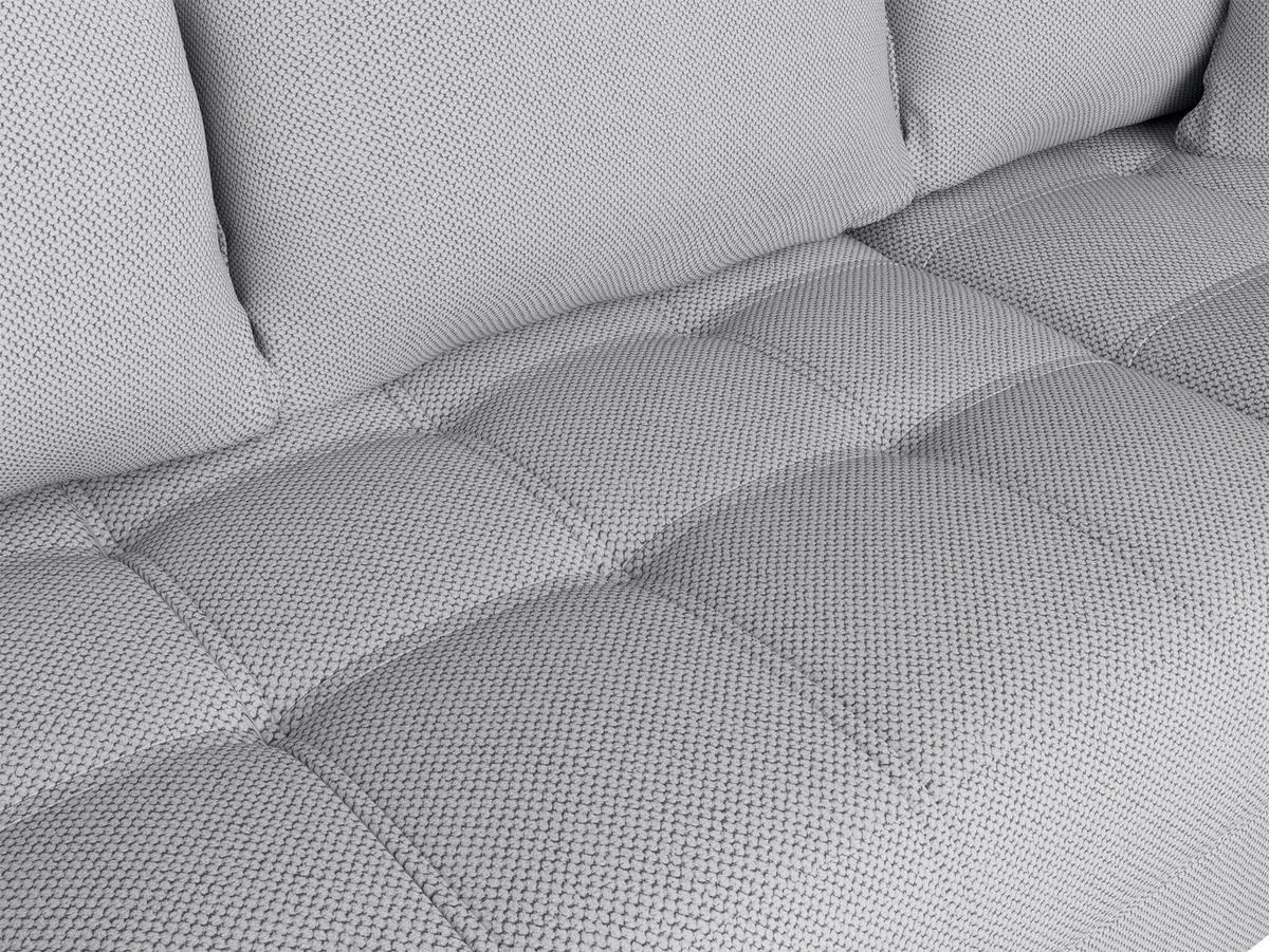 Ecksofa inkl. Funktionen in Webstoff Hellgrau  - Hellgrau/Schwarz, MODERN, Textil/Metall (177/279cm)