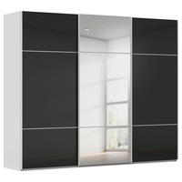 SCHWEBETÜRENSCHRANK 242/223/68 cm,  in Grau, Schwarz, 3 Tür(en)  - Schwarz/Grau, KONVENTIONELL, Glas/Holzwerkstoff (242/223/68cm) - Novel