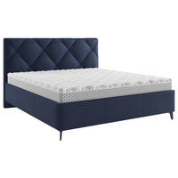 KÁRPITOZOTT ÁGY 140/200 cm  sötétkék  - sötétkék/fekete, Modern, textil/fa (140/200cm) - Boxxx