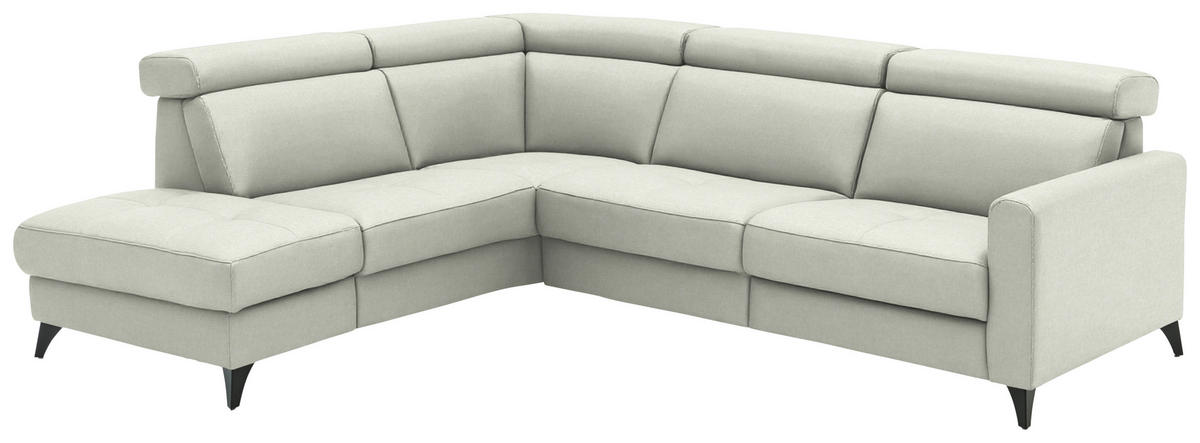 ECKSOFA Beldomo System in Flachgewebe Naturfarben  214/276 cm  - Schwarz/Naturfarben, KONVENTIONELL, Textil/Metall (214/276cm) - Beldomo System