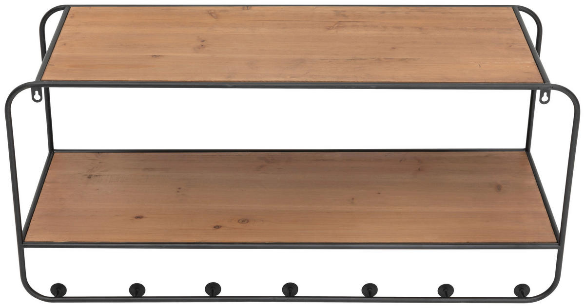 ŠATNÍ LIŠTA, 90/42/32.5 cm - černá/přírodní barvy, Lifestyle, kov/dřevo (90/42/32.5cm) - Livetastic