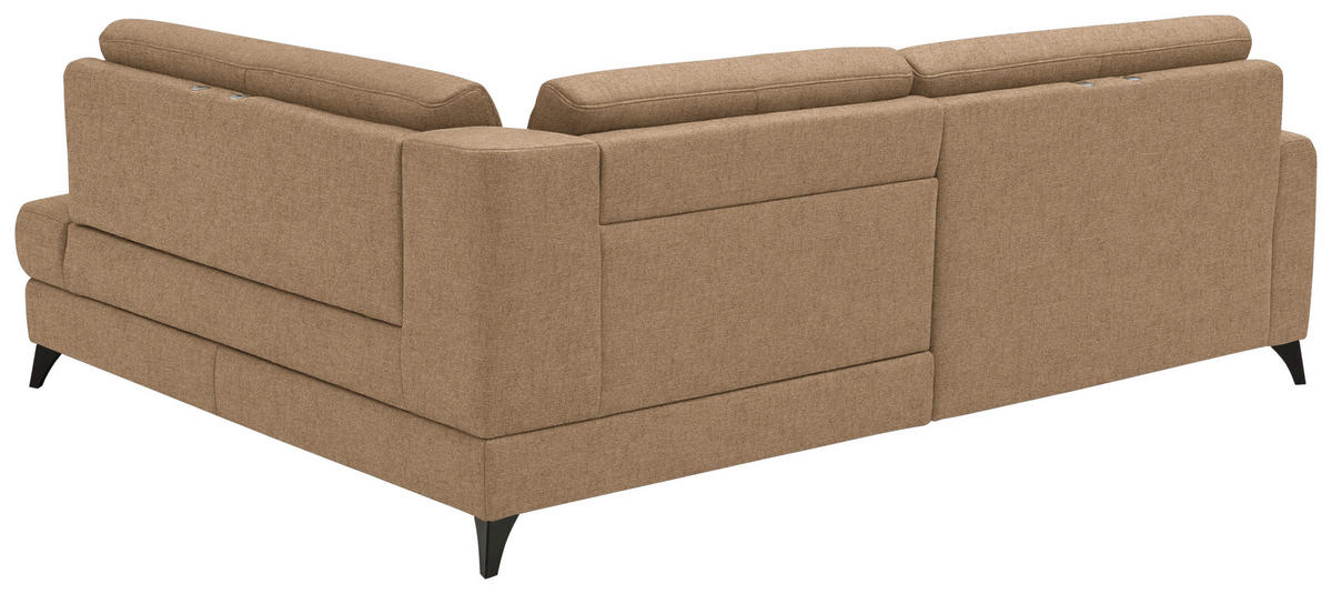 ECKSOFA  Chenille Altrosa  - Schwarz/Altrosa, Design, Textil/Metall (239/182cm) - Beldomo Comfort